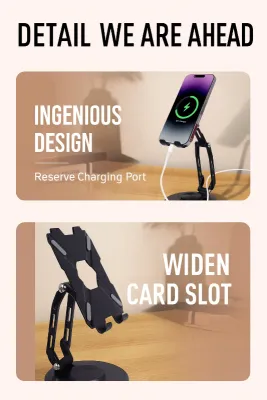 L3T Adjustable Metal Desk Phone Holder Flexible Stand for Mobile and Tablet